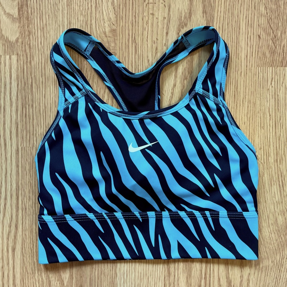 Nike Dri-Fit Swoosh Icon Clash Sports Zebra Print Bra XS